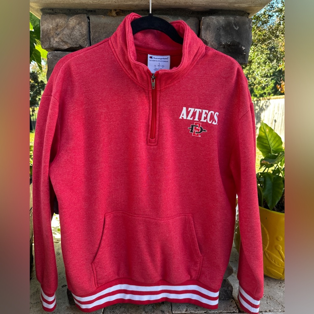 Champion San Diego State Aztecs Red 1/4 Zip Pullover SDSU Large